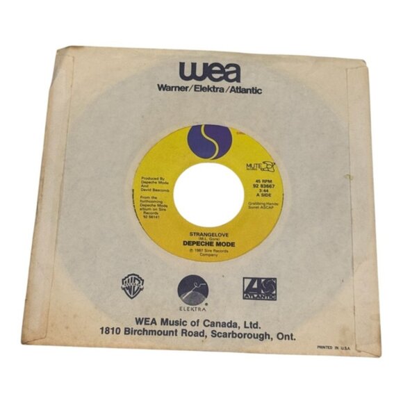 Vintage Depeche Mode Strangelove 45 RPM Vinyl Record 1987 Sire Synthpop New Wave - Picture 5 of 6